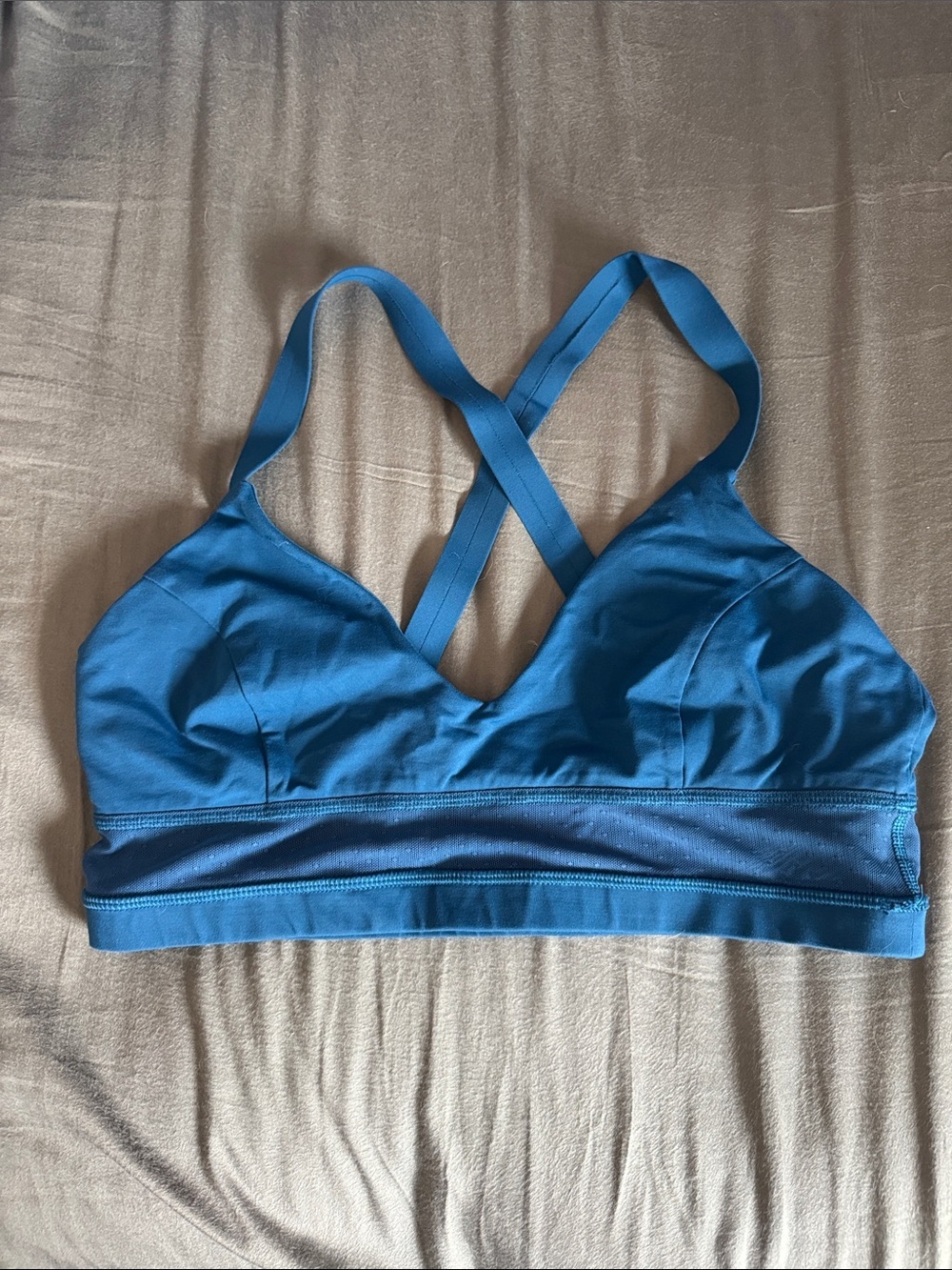 lululemon athletica Blue Crisscross Strap Sports Bra / J31